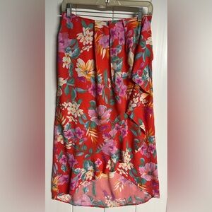 Cynthia Rowley Red Floral Skirt